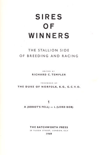 Sires of Winners 1949-1956  (3 Bände)