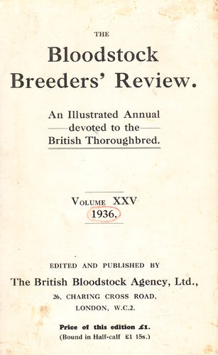 Bloodstock Breeders` Review 1936