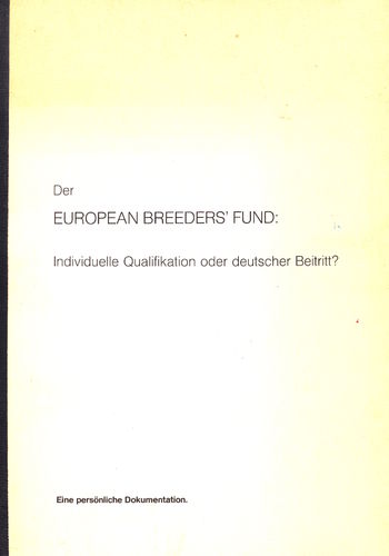 Grobe, Rainer (Hrsg.): Der European Breeders` Fund