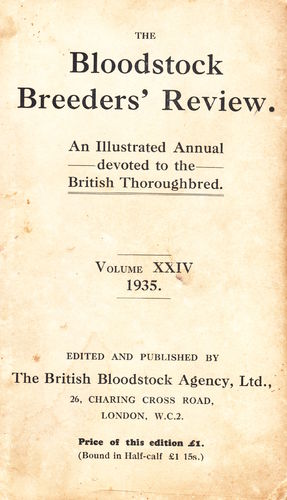 Bloodstock Breeders` Review 1937